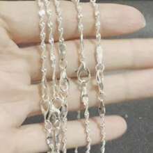 1Pc 16inch~30inch Luxury 2mm Silvery Plated Double Layer Water-Wave Chain Necklace Women Chokers Necklaces For Jewelry Making