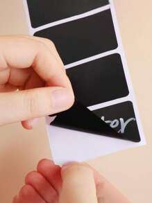 Rollo de 120 piezas/Etiquetas adhesivas de pizarra negra reutilizables y resistentes al agua para etiquetar el almacenaje en la cocina y pizarras de vuelta al colegio