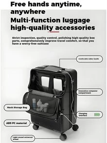 A 20-Inch Multifunctional Front-Opening Cabin Suitcase: This Suitcase Adopts A Front-Opening Design, Meets Boarding Standards, Has Smooth Universal Wheels, And A TSA Customs Lock. It Is Suitable For Short-Distance Business Trips, Daily Commuting, Weekend Vacations, Short-Term Trips, Students Going To School, And Travel Essentials. It Can Also Be Used As A Moving Gift Or A Holiday Gift For Friends.