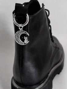 1pc Multi-Functional Decorative Button, Moon & Cat Pattern Shoe Accessory, Versatile Cute Shoe Charm, Suitable For Boots, Keychains, Phone Cases, Bags, Shoes, Perfect Gift