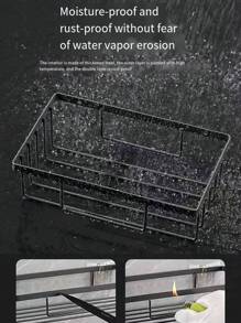 1 件免钻浴室置物架，壁挂式淋浴架，铝制三角形收纳架，家居浴室装饰