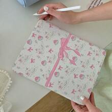 1 Pc Cute Pink Bow 720 Rotating Tablet Case, Ipad 10 Case With Pen Slot, Clear Crystal Back Cover, Support Sleep/Wake Function, Compatible With Huawei, IPad - Multicolor - View 5