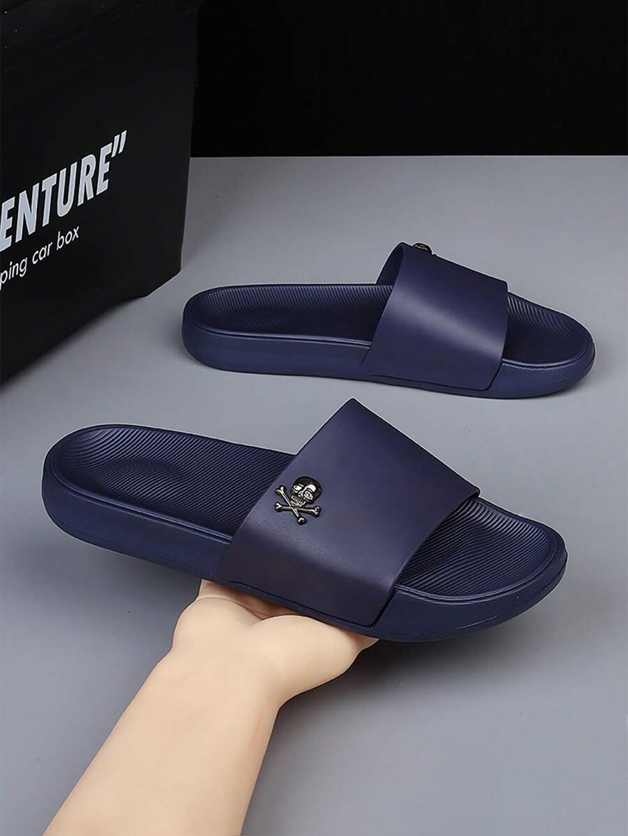 Men's Blue Skeleton Pattern EVA Casual Indoor Slippers - Blue - View 1