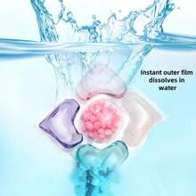 1/30/50pcs Concentrated 6-In-1 Fragrance 5-In-1 Laundry Detergent Pods, Strong Stain Removal, Peach Scented Laundry Capsules, Odor Eliminating Laundry Powder, Suitable For Visible And Invisible Stains, Compatible With All Washing Machines - Multicolor - View 2