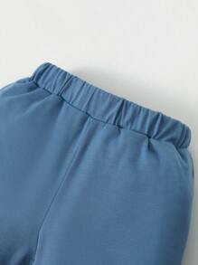 Baby & Toddler Boys' Summer Casual Round Neck Patchwork Bodysuit Set - Blue - View 7