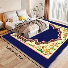 [Crystal Velvet 700g/㎡ Point-Printed Bottom, 5mm Thick] 1pc Bohemian Style Solid Color Area Rug, Soft Non-Slip Washable Carpet Suitable For Living Room, Bedroom, Kitchen, Office, Home Decor, Large Classroom Rug, Geometric Washable Rug