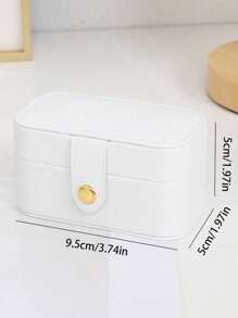 1 小型便携式 PU 皮革旅行珠宝盒，大容量戒指、项链、化妆品收纳盒，防水珠宝盒