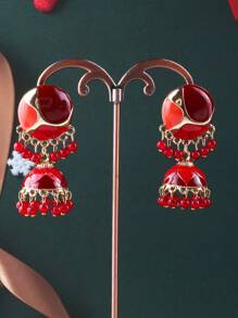 FANYINAN 2025 New Bohemian Style Colored Birdcage Drop Earrings With Faux Agate Beads For Women