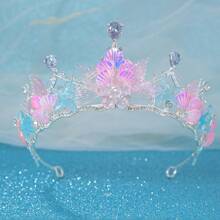 1 件优雅紫色心形贝壳美人鱼尾巴配闪亮皇冠新娘婚礼头饰，公主头饰 - 彩色 - 查看 8