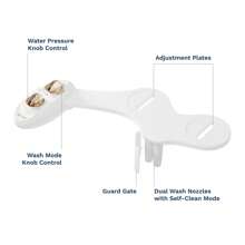 LUXE Bidet NEO 185 - Self-Cleaning, Dual Nozzle, Non-Electric Bidet Attachment For Toilet Seat, Adjustable Water Pressure, Rear And Feminine Wash (Blue, White, Rose Gold, Pearl Gray) - 金色 - 查看 8