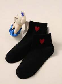 10 Pairs Random Women Heart Pattern Cute Thin Breathable Comfy Versatile Low-Cut Ankle Socks