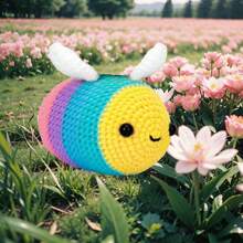 DIY Colorful Bee Crochet Set Suitable For Starters Who Are New To Crochet Craft Decor With Step-By-Step Instructions Handmade Crochet Knitting Kit Suitable For Doll Gifts, Stress Relief, Knitting Learning. Crochet Material Kit For DIY Beginner Gift With Complete Material Package