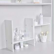 رف تخزين بسيط للمكتب في غرفة المعيشة قطعة واحدة، رف كتب خشبي أبيض بسيط، خزانة طاولة مبتكرة