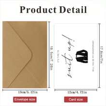 2pcs Elegant Groomsman Invitation Cards - "Time To Suit Up!" With Tuxedo Illustration, Perfect For Wedding Celebration, Gentlemen's English Greeting - Camel - View 6