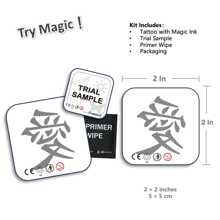 1 Kit "Love" Revolutionary Technology Tattoos, Semi-Permanent Tattoos, Angel, Temporary Tattoos, Fake Tattoos, Water-Resistant, Authentic Tattoo Look, Plant-Based, Tattoo, Love, MNF013