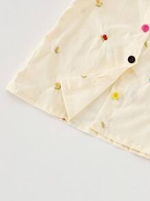 2 pièces/set Style coréen d'été pour bébé/fille. Top en coton brodé et short