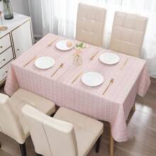2件套防水防油桌布，厚薄可选，长方形，格子，简约优雅的设计