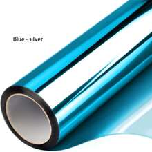 1 卷银色窗户隐私膜单向日间镜面色调处理紫外线热控制乙烯基贴纸防晒玻璃纸门覆盖反光膜