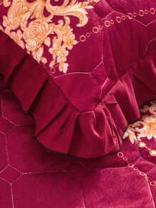 1pc Soft & Thick Milk Velvet Pillowcase, Floral Lace Trim Design, Single Person Plush Pillow Cover, Korean Style Home Bedding