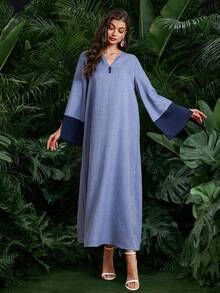 Modisches und elegantes Damen Lässig Kleid für Frühling und Sommer, retrofarben, mit Knopfleiste vorne, gespaltene Manschette, geeignet für lässige Frühjahrsbekleidung, einfaches und elegantes Kleid