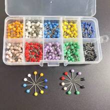 10-kolorowe 500szt. kolorowe plastikowe szpilki z główką, szpilki z dużą główką, 10-kolorowe szpilki do map, pinezki, szpilki z główką kulistą