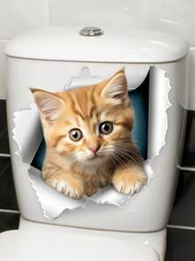 1 Stück Niedlicher Katzen Muster Toilettendeckel Aufkleber, selbstklebender Toilettentank Aufkleber, kreativer dekorativer Toilettendeckel Aufkleber, Badezimmer Accessoires, Heimdekoration, Vinyl Aufkleber für Heimdekoration, Toiletten Dekorationsartikel um Ihr Zuhause aufzufrischen, Geschenke zu Geburtstag, Abschluss, Raumdekoration, Wanddekoration, Badezimmerdekoration, Schlafzimmerdekoration, Raumdeko, Wohnzimmerdekoration, Hausdekoration, Heimdekoration