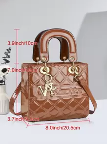 Elegant Diamond Quilted Women's Shoulder Bag And Casual Crossbody Bag - Perfect For Daily Commuting, Diamond Embroidered Bag, Mobile Phone Bag, Coin Wallet Handbag, Ideal Gift Choice - Coffee Brown - View 2