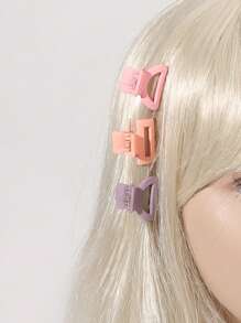 20 件/套糖果色迷你方形半圆形小哑光发夹，甜美可爱的刘海和侧面发饰