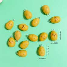 10pcs 3D Realistic Mini Potato Decoration Suitable For DIY Jewelry Making Such As Pendant, Earrings, Necklace, Bracelet, Keychain, Bag Charms, Resin Craft Parts & Accessories - Mixed 3D Miniature Potatoes - View 4