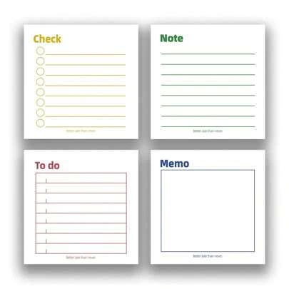 1 件/4 件时间管理效率便签 3 英寸 X 3 英寸 - 每本 50 张 - 学校、办公室和家庭的桌面配件 - 送给教师、女性和同事、学校用品、返校的理想礼物