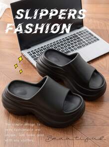 厚底鞋，夏季时尚女士拖鞋，高跟EVA材质系带凉鞋，户外时尚拖鞋