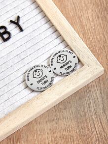 1pc Stainless Steel 'Mom/Dad Decision Maker' Novelty Coin, Double Sided Metal Commemorative Coin, Fun Toy & Gift, Random Pattern