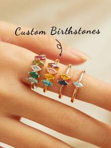 1 pièce Bagues avec pierres de naissance multifamiliales, bijoux de pierres de naissance, bagues de pierres de naissance de mère, bagues de mère personnalisées, bagues chics, cadeaux de Noël