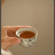 1 件汝窑墨竹裂釉茶杯，陶瓷茶具茶杯，主人和客人用，容量 60 毫升，功夫茶 - 彩色 - 查看 10