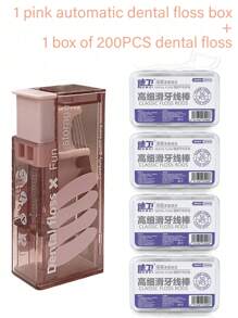 1 Stück tragbarer Zahnseide Spender, inklusive 10 Stücke Zahnseide mit Selbstauslöse Behälter, Mundpflegeartikel Zahnpicker Zahnseide