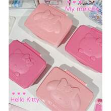 Sanrio 1 szt. Sanrio Hello Kitty Cartoon Cute Flip Style Pudełko do przechowywania, podkładka pod biżuterię i makijaż, wielofunkcyjne, pyłoszczelne pudełko do przechowywania na biurko. Materiał ABS z wzorem kreskówkowym, nadaje się na blat stołu w sypialni, jadalni, łazienki