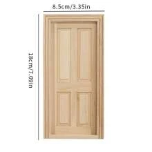 1pc 1:12 Scale Miniature Unfinished Furniture DIY Kit, 16-Grid Openable Window, 6-Grid Double Door, 4-Grid Pointed Top Door, Wooden Material For Dollhouse Model, Suitable For Micro Scene Shooting Props