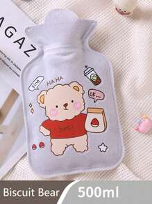 1 件卡通热水袋，充气防爆防漏植绒暖手宝，注水暖肚脐，设计可爱 - 彩色 - 查看 18