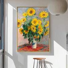 1pc Botanical Monet Exhibition Artwork Canvas Paintings Famous Artist Wall Arts Posters For Bedroom Office Home Decor No Frame ﻿ - Multicolor - View 7