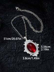 1 PC European And American Gothic Green Red Vampire Mysterious Pagan Witch Jewelry Retro Relief Pendant Necklaces Gift - mặt dây chuyền vòng cổ - Xem 7