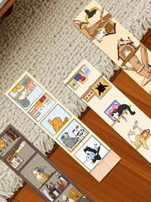 SCXXBSW 4pcs Cat World Warm Cabin Creative Graffiti Magnetic Bookmark Decoration Book Desktop Exquisite Souvenirs - Multicolor - View 4