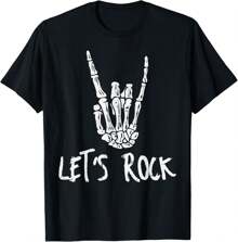 Men's Funny T-Shirt Graphic T-Shirt For Men Guitar Pick T-Shirt Soft Fabric, Breathable, Comfortable Short Sleeve T-Shirts Perfect For Summer - Skeleton Rocker Hand - 查看 1