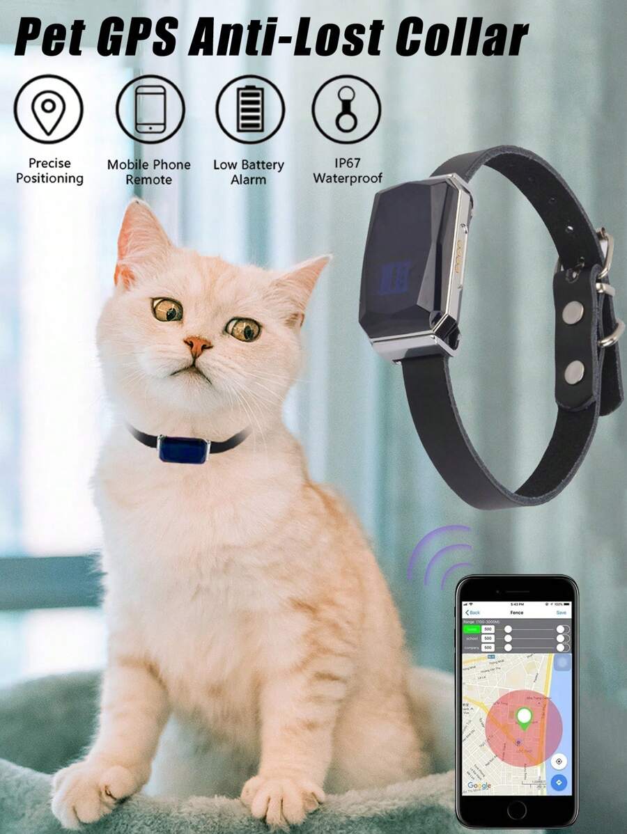 新款宠物追踪器 GPS 防丢失定位器 IP67 防水带项圈，实时追踪，5 种模式定位，您心爱的宠物，舒适的项圈设计适合小型/中型/大型宠物