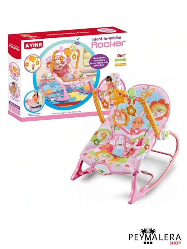 Silla Mecedora Vibradora De Bebé Musical Con Juegos Columpio Entretenimiento Relajante Divertido