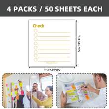 1pc/4pcs Time Management Efficiency Memo Sticky Notes 3"X3" - 50 Sheets Per Pad - Desk Accessories For School, Office And Home - Ideal Gift For Teachers, Women And Colleagues,School Supplies,Back To School