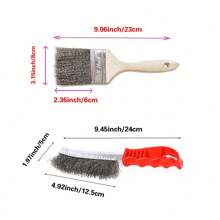 2 件不锈钢清洁刷，适用于汽车、车间、小工具、键盘清洁 - 灰色 - 查看 3