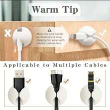 5/10/15pcs White Cable Clip Wire Organizer Management Cord Holder For Office Desktop