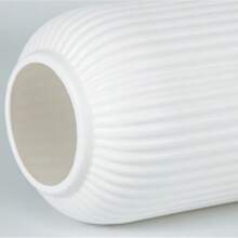 陶瓷花瓶配现代简约灯笼和塑料花瓶，适合办公室和家居装饰，非常适合餐厅、客厅和其他环境 - 白色 - 查看 7