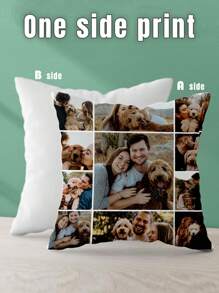 1pc Customized Personalized Photo Printed Pillow Case, Custom Face Pillow,Single Sided Print Pillow Cover For Mother's/Father's/Thanksgiving/Teachers' Day, Create Your Own Picture Pillow Case, Great Gift For Family, Friends And Yourself,Christmas Gift Supplies