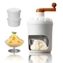 Ice Crusher, Manual Shaved Ice Machine, Including 2 Ice Crushers And 1 Smoothie Container, Suitable For Making Shaved Ice And Various Drinks Outdoors At Home - 白色 - 查看 1